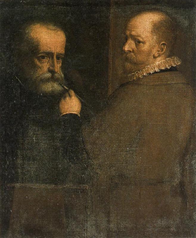 CAMBIASO, Luca Self-Portrait of the Artist While Painting His Father